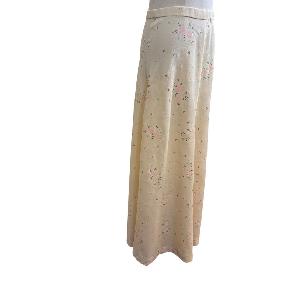 Vtg 70s Maxi Skirt Floral‎ Cottagecore Praire Boho Soft Girl Coquette - Picture 3 of 7